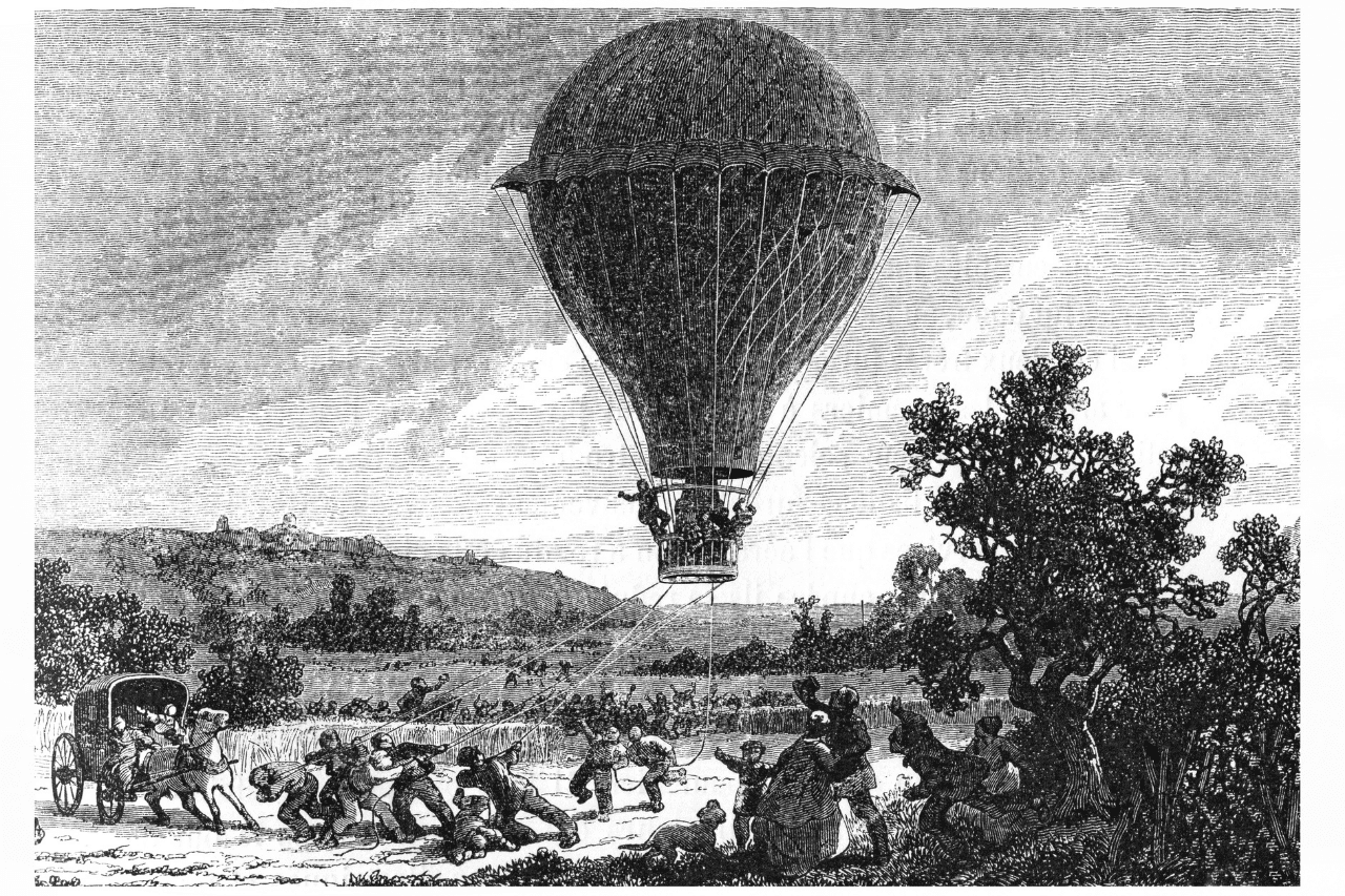 los hermanos Montgolfier realizan el primer viaje en globo aerostático de la Historia